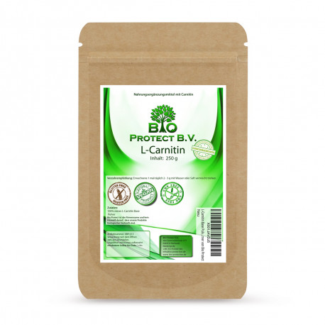 L-Carnitin Base Pulver 250 g Ohne Zusatzstoffe - der Fatburner von Bio Protect