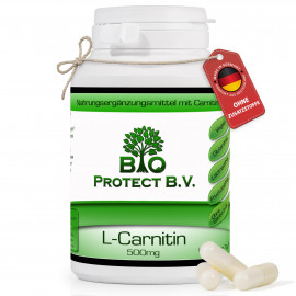 L- Carnitin 500mg - 120 Kapseln - OHNE ZUSATZSTOFFE Bio Protect