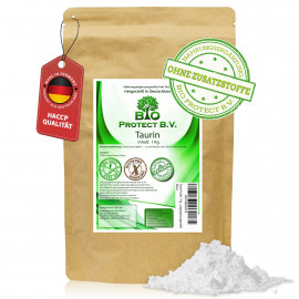 Taurin Pulver 1 kg – Vegan, ohne Zusätze, hochreine Nahrungsergänzung für Fitness, Sportler & Veganer, Bio Protect