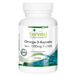 Omega-3-Kapseln aus 1000mg Fischöl mit EPA und DHA - 90 Softgels von Fairvital