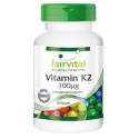 Vitamin K2 100µg hoch Bioverfügbar 90 Kapseln- Menaquinon MK-7  -Fairvital